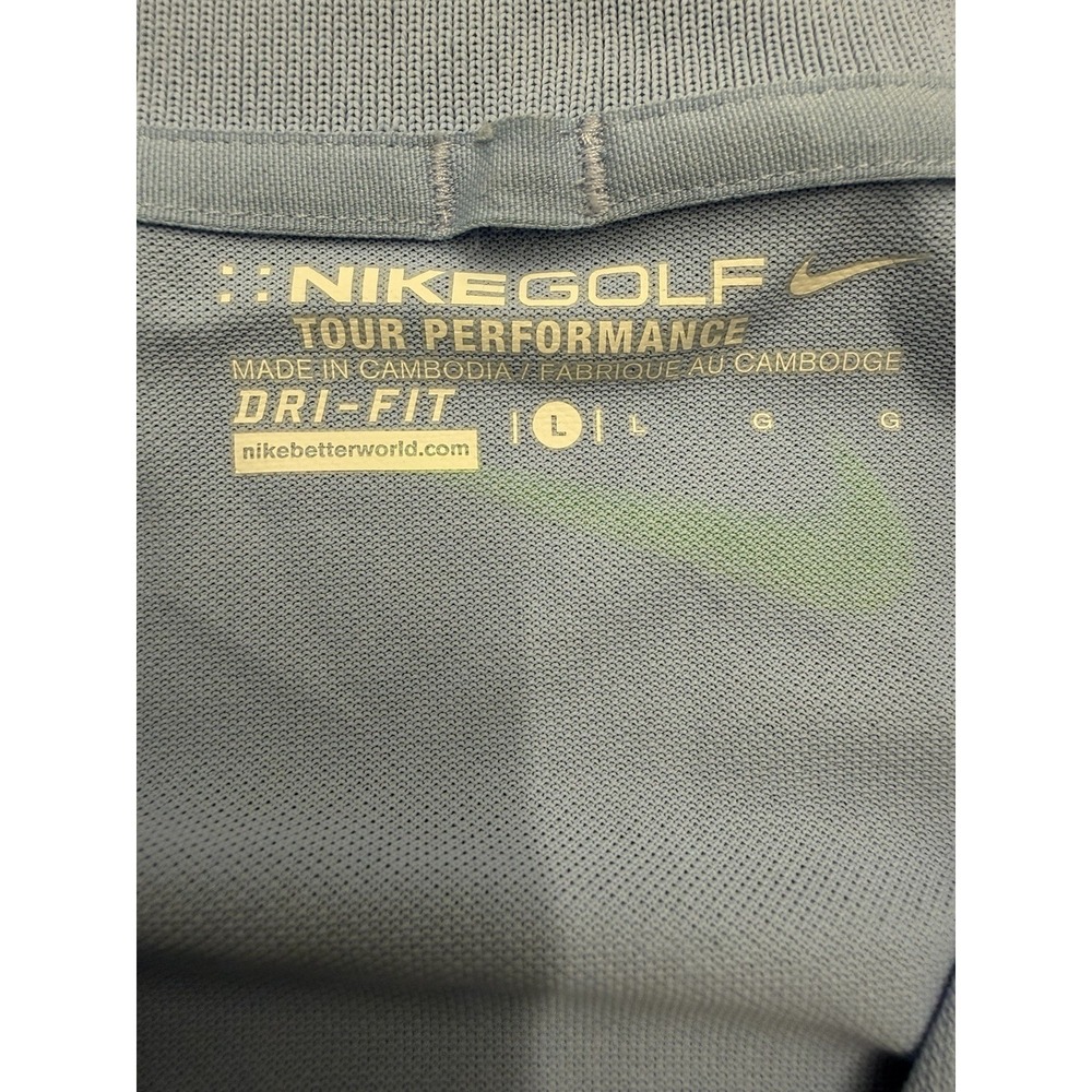 Nike Polo Shirt Mens Large Blue Geometric Golf Tour Performance Short Sleeve - Picture 4 of 9